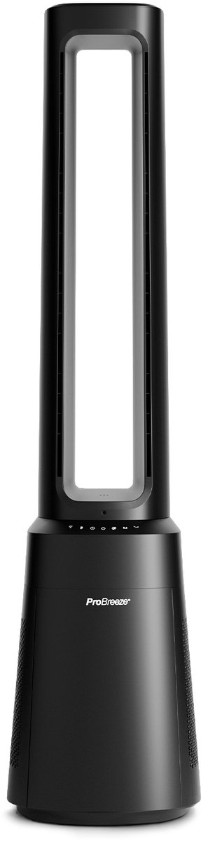 Pro Breeze OmniAir 41" premium bladloze torenventilator en luchtreiniger - zwart