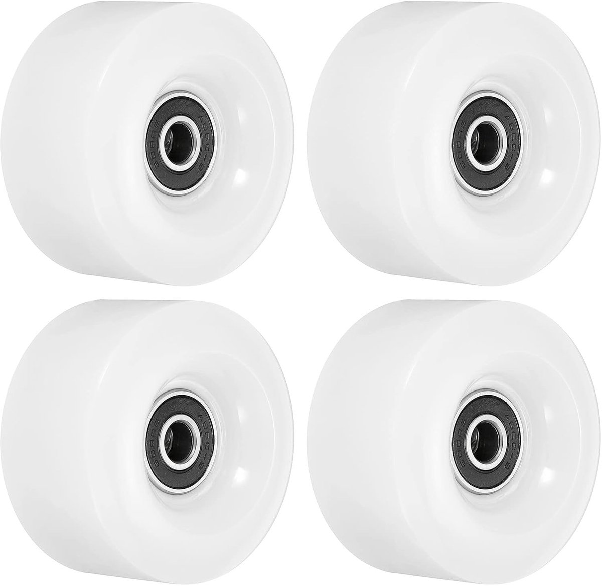 4x Vervangingswielen voor Rolschaatsen met Lagers 58mm 82A Quad Skate Onderdelen Wit