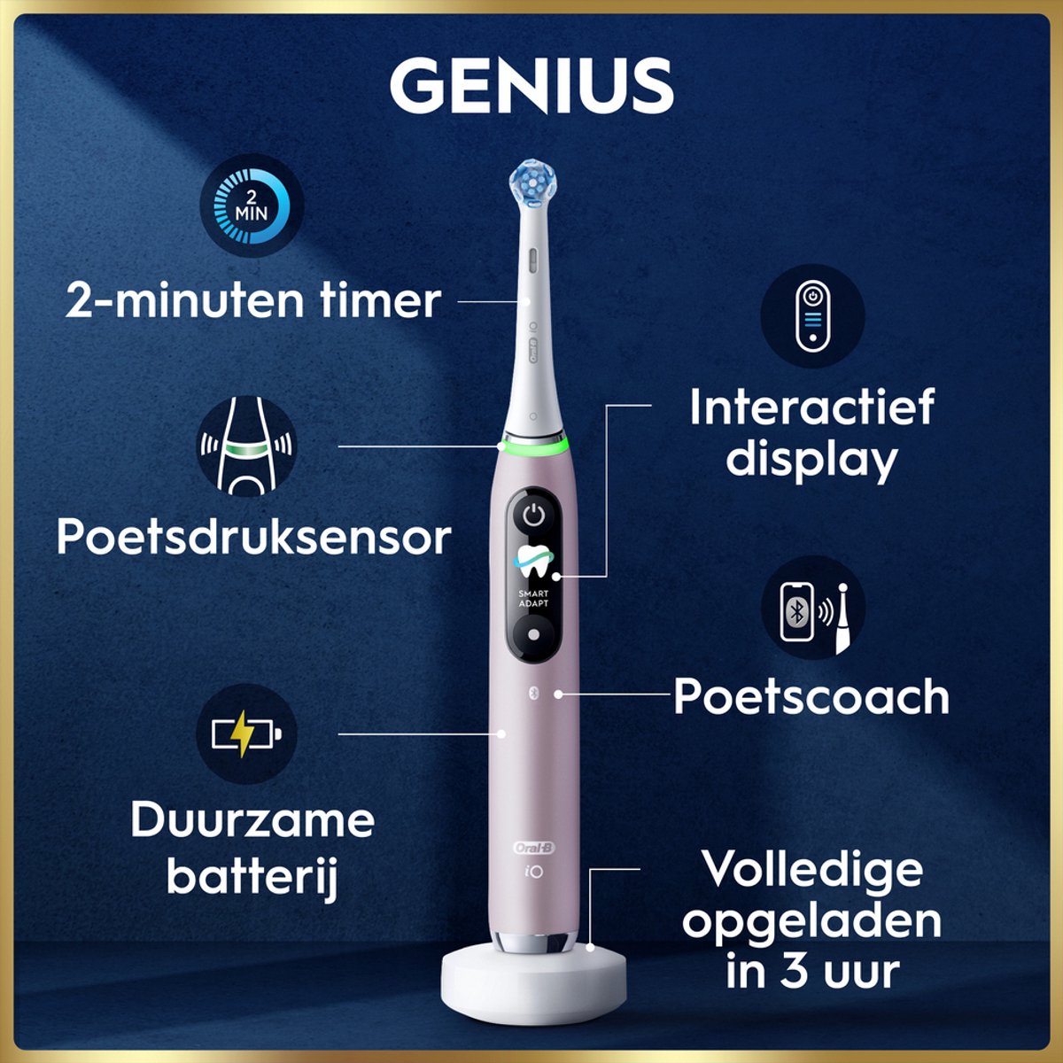 Oral-B iO 9N Elektrische Tandenborstel Rose Quartz - afbeelding 3