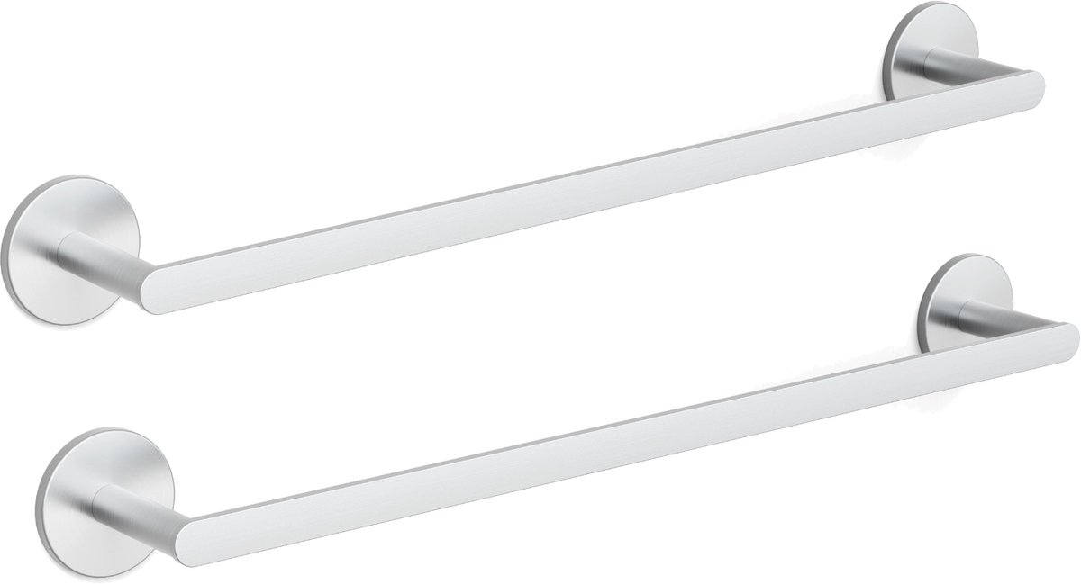 CECIPA max 2PCS Handdoekrek zliver - 60cm RVS Handdoekrek badkamer - Wandmontage Handdoekhouder - Zelfklevend / Zonder Boren - Handdoekstang - ZLiver