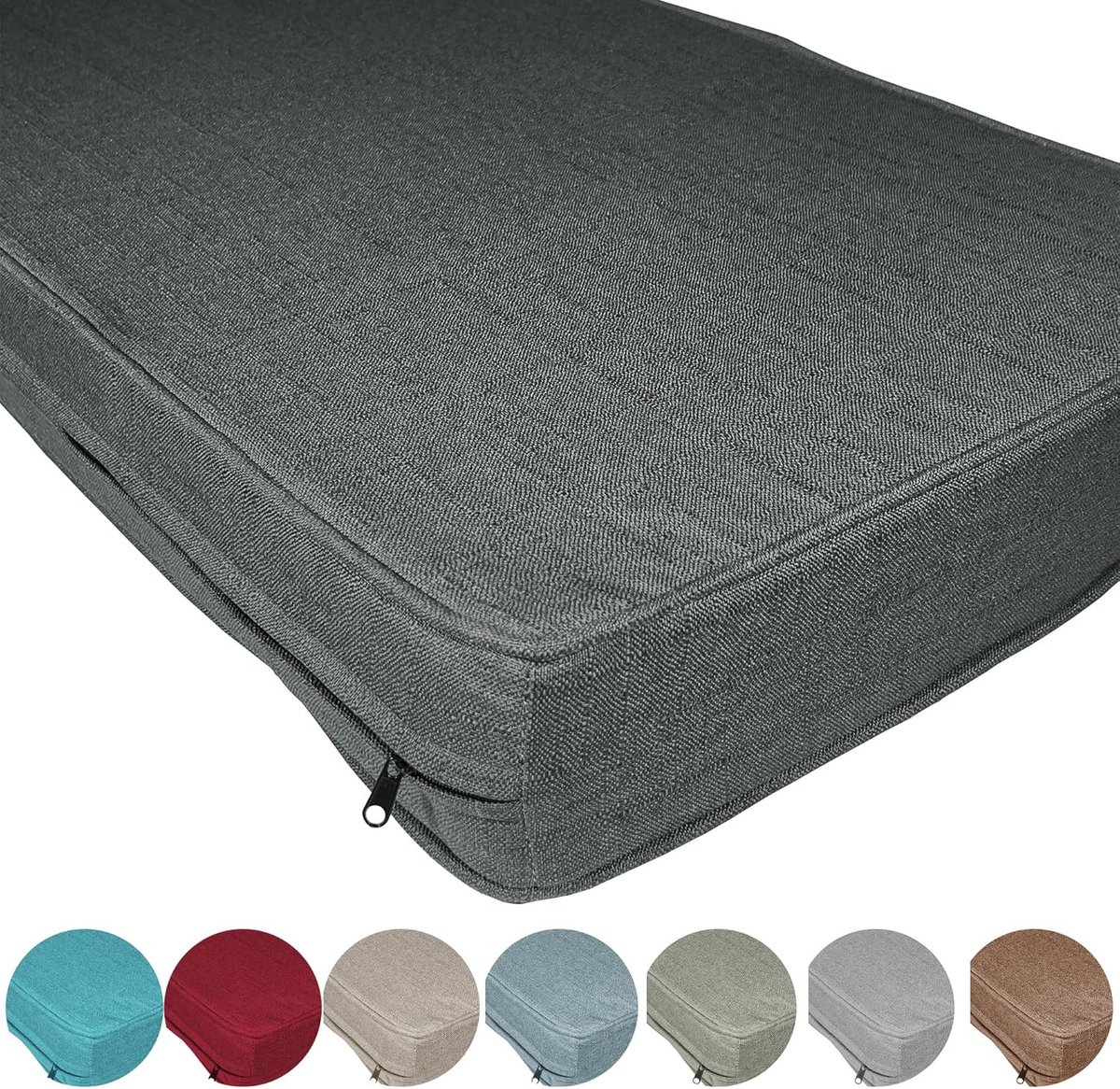 Luxe Maatwerk Zitkussen Linnen voor Tuinbank Binnen en Buiten - 70x120x5cm Middelhard