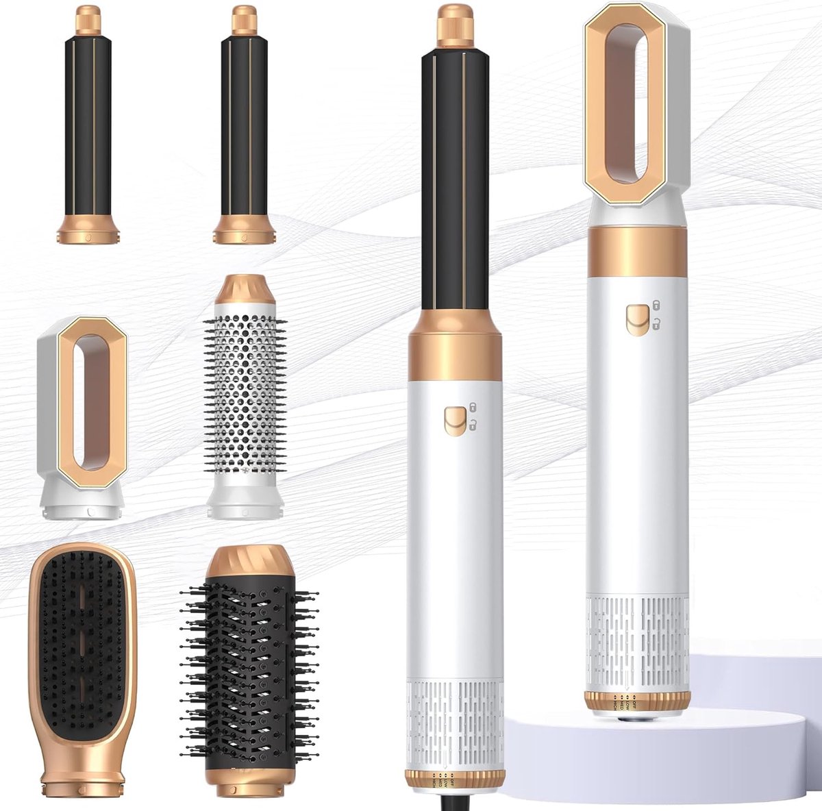 6-in-1 Multistyler Haarstyler met Warme Lucht Borstel Set
