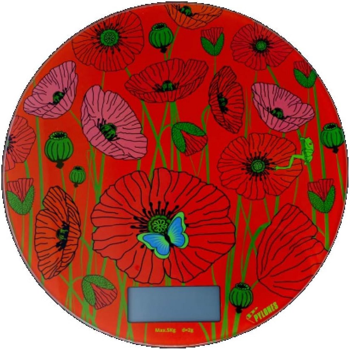 Digitale Keukenweegschaal met Uniek Poppies Bloem Ontwerp