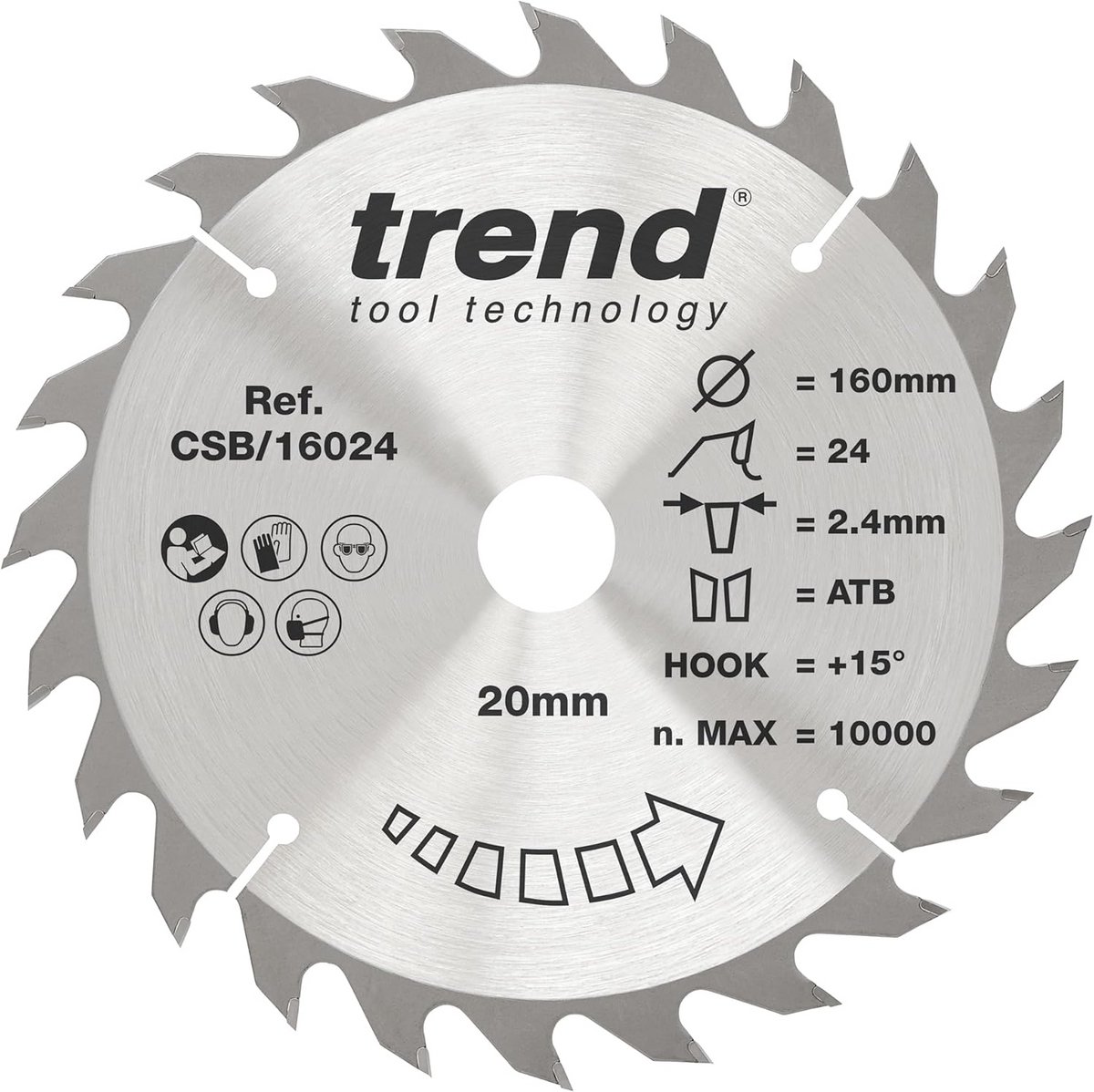 Hoogwaardig Cirkelzaagblad TCT 160x20mm - 24 Tanden voor Handcirkelzaag