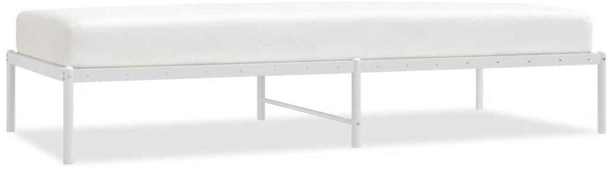 vidaXL - Bedframe - metaal - wit - 90x200 - cm