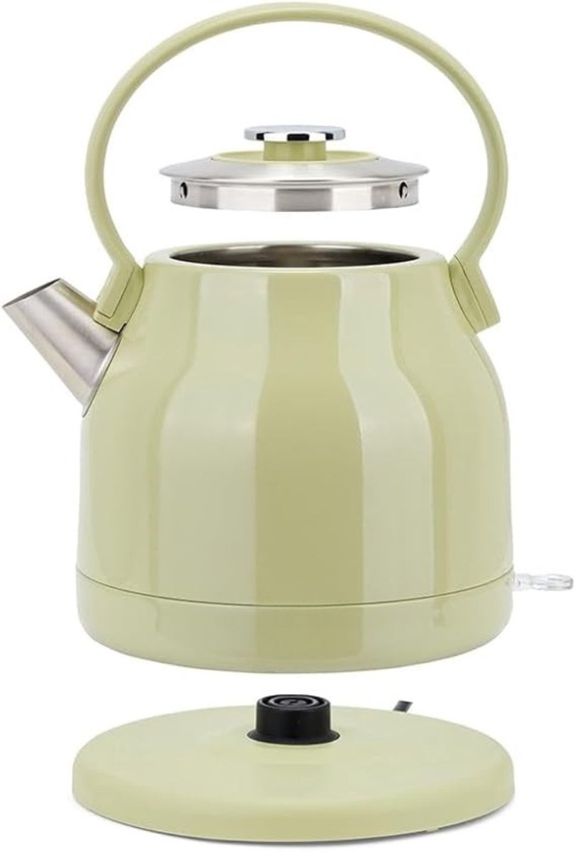 Aurixi® Waterkoker Retro - Vintage Waterkoker - Elektrische Waterkoker - 1.5 Liter Inhoud - Matcha - 24cm x 18cm x 28cm