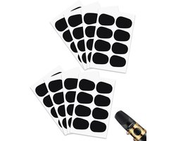 64 Stuks 0.8mm Dikke Saxofoon En Klarinet Mondstuk Kussen - Alto-Tenor Sax Mondstuk Patches Pads Kussens - Ovaal Rubber Met Sterke Lijm Voor Beginners En Muzikanten - Zwart