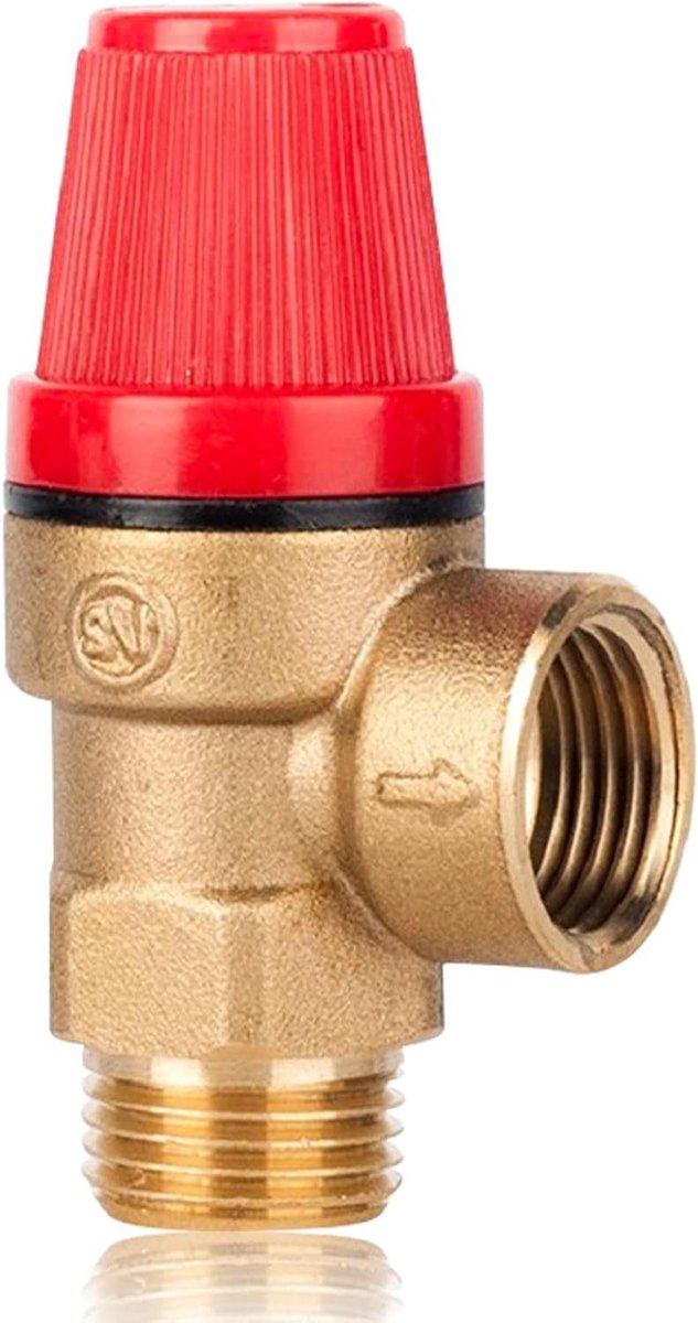 Veiligheidsventiel met 1/2 inch draad voor water, olie, gas - messing - DN15 - 3 bar.