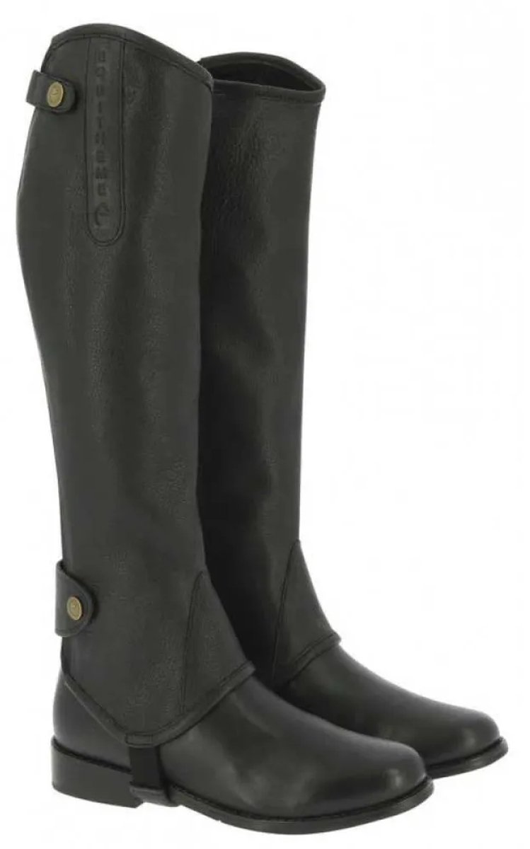 Equitheme Leather Soft Halve Chaps 12 Years Zwart