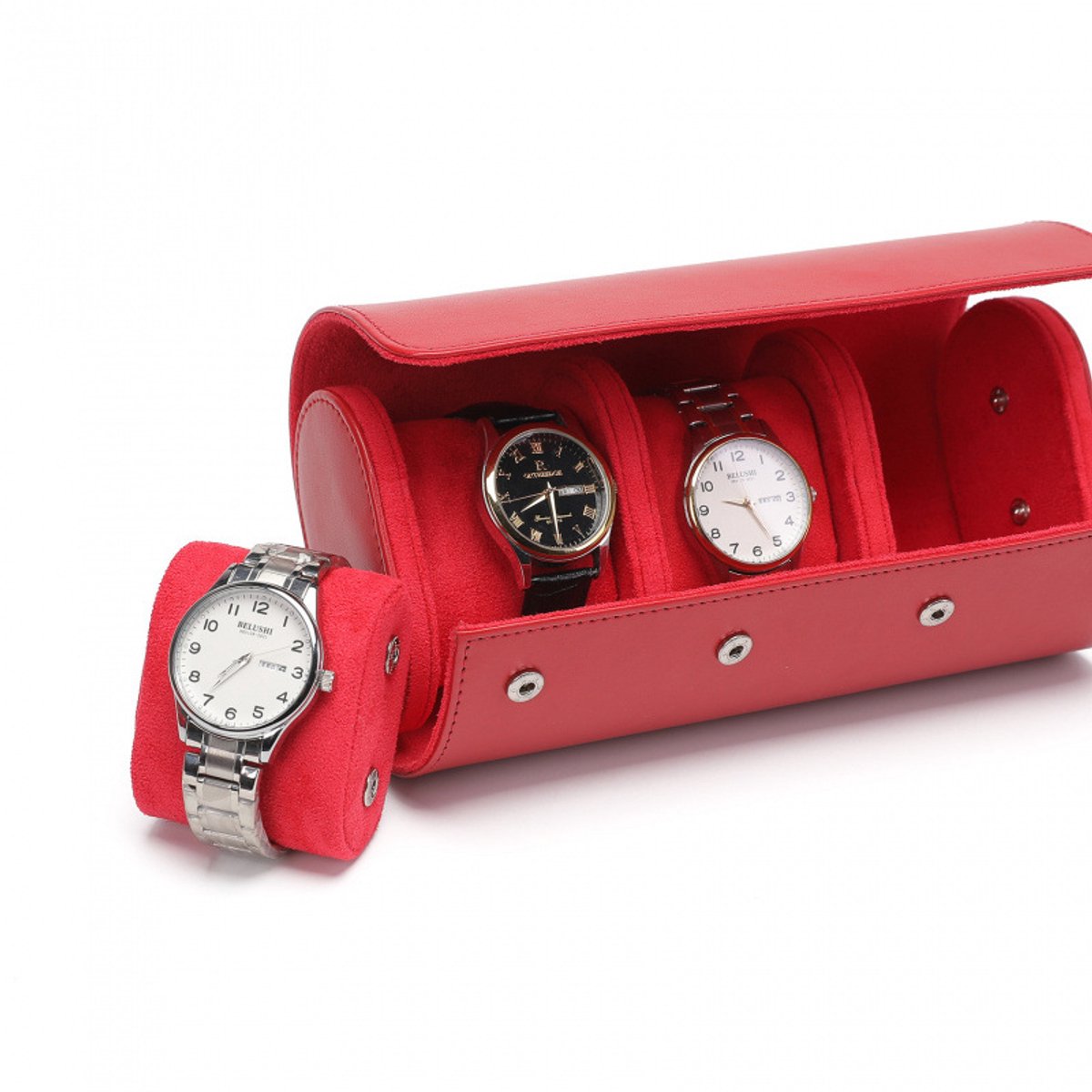 PU horlogedoos - Maat M - 3 horlogesleuven - 22,5*10*7,5 cm - Horloge opbergdoos - Draagbare horlogekoffer - Stofdichte doos - Schokbestendige doos - Verzameldoos - Sieraden opbergdoos - Handig voor reizen en presentatie - Horlogedoos - Horloge