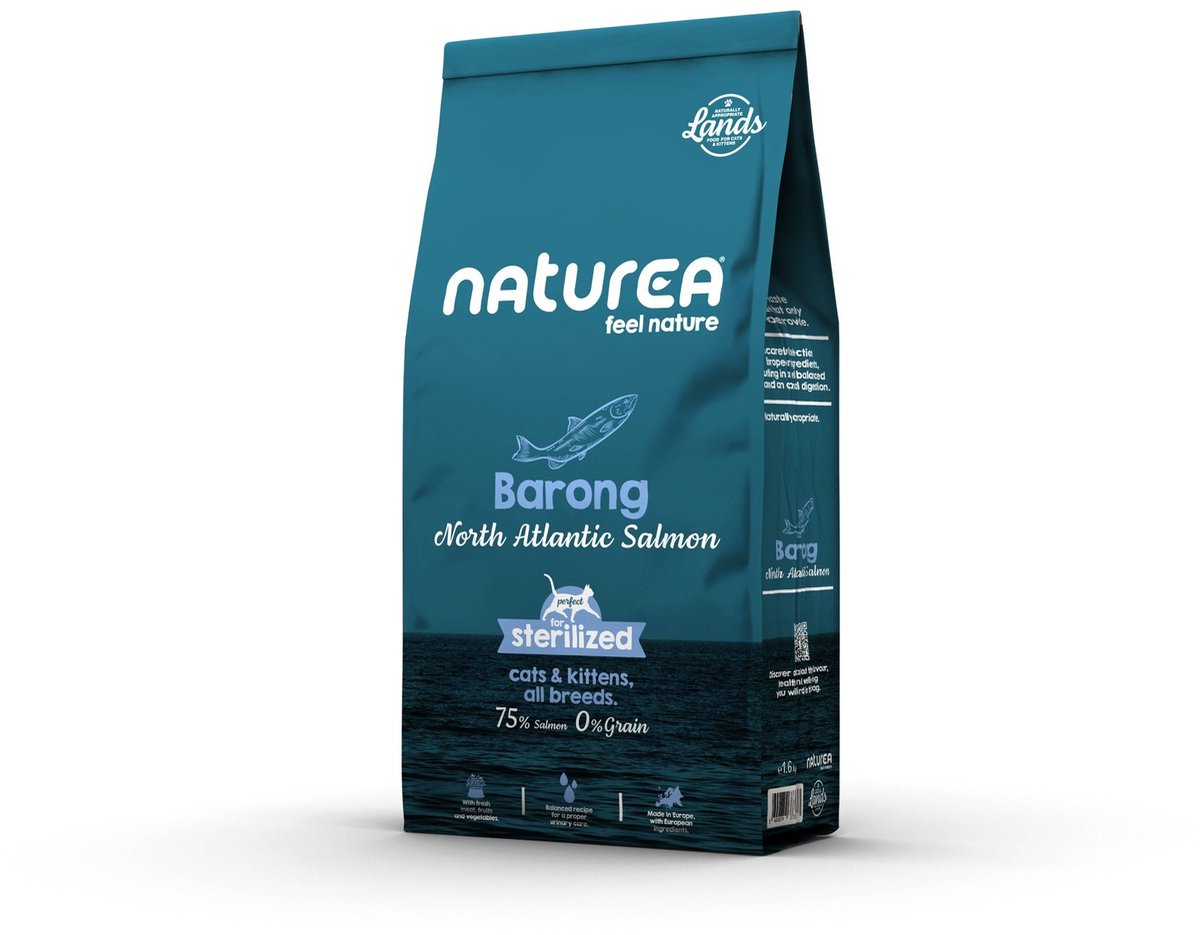 Naturea Grainfree Cat Lands Barong North Atlantic Salmon 1,6 kg - Kat