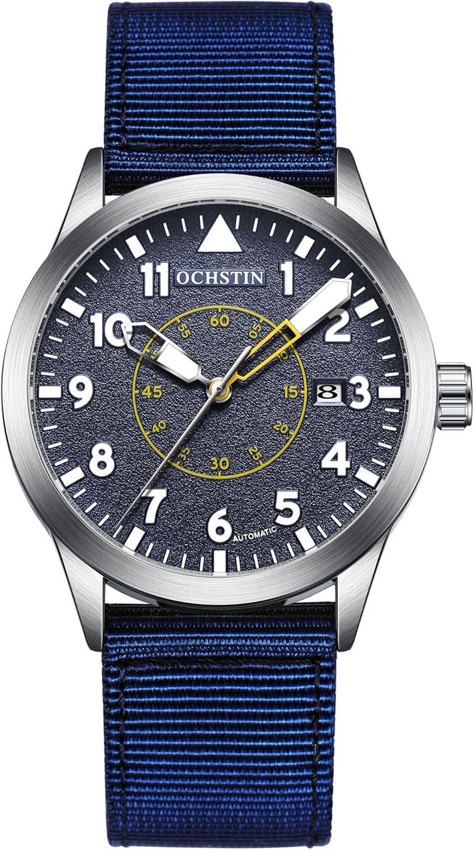 Automatisch Mechanisch Herenhorloge met Open Hart en Nylon Band