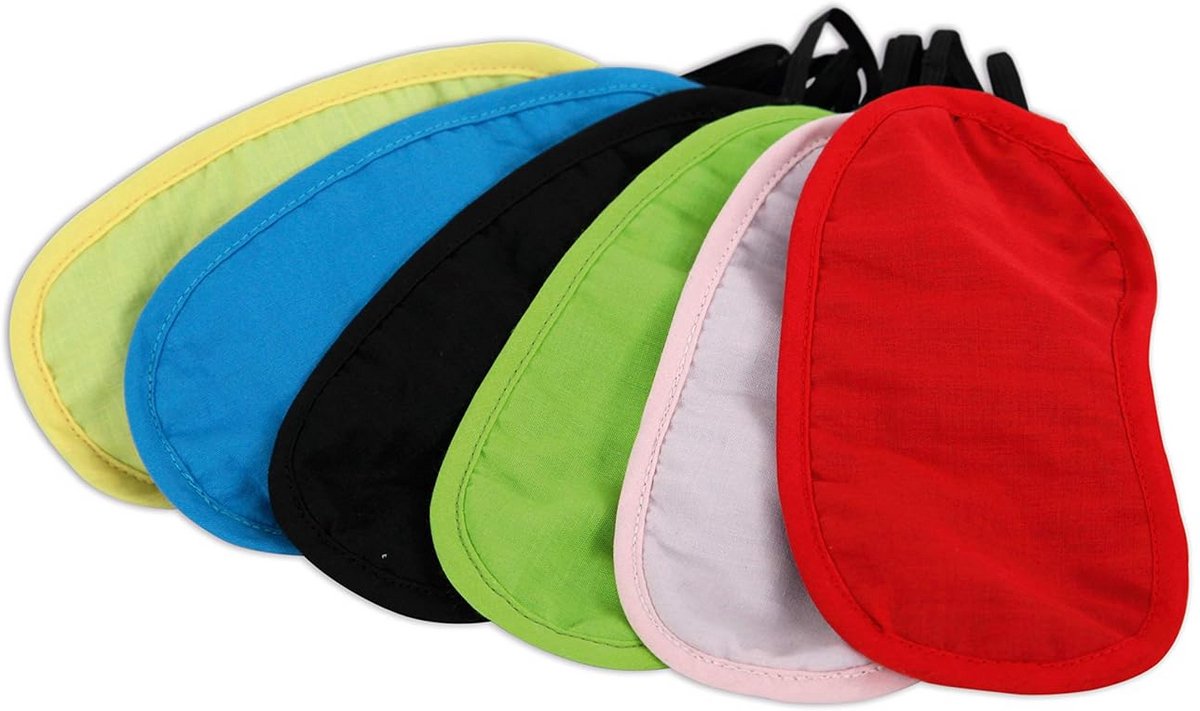 Set van 6 Dubbellaagse Oogmaskers voor Kinderen - Zwartafsluitend voor Concentratie en Sensorische Spel