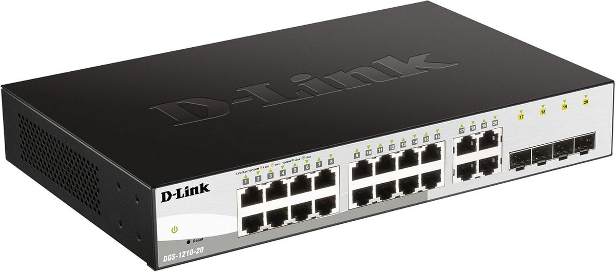 Managed Smart Switch Gigabit 20 Poorten (16x PoE + 4x SFP) - Netwerk Switch voor Bedrijven