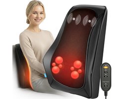 Lifeproducts Massagekussen - Nekmassage Apparaat - Massage voor Nek en Rug - Shiatsu Nek Massage Apparaat met Warmtefunctie en Trilfunctie