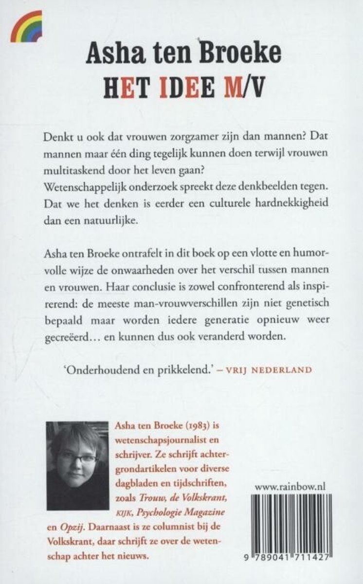Het idee M/V - back cover