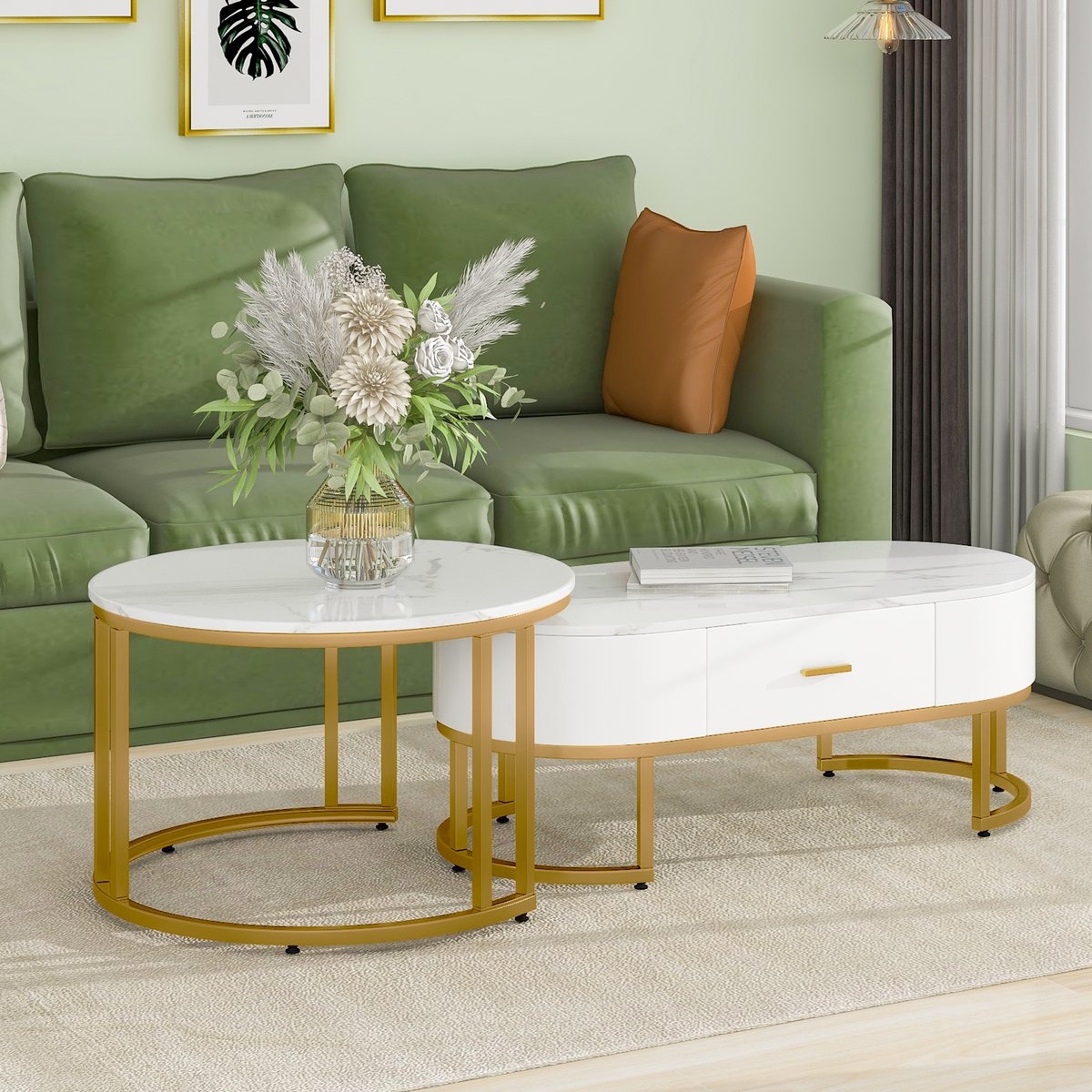 FloraGrace Dressoir - Met 3 Deuren En 3 Lades Met Open Vakken - Verstelbare Planken Voor Woonkamer Keuken Hal - Spaanplaat Zwart Bruin - 150x35x75,9 Cm Naturel