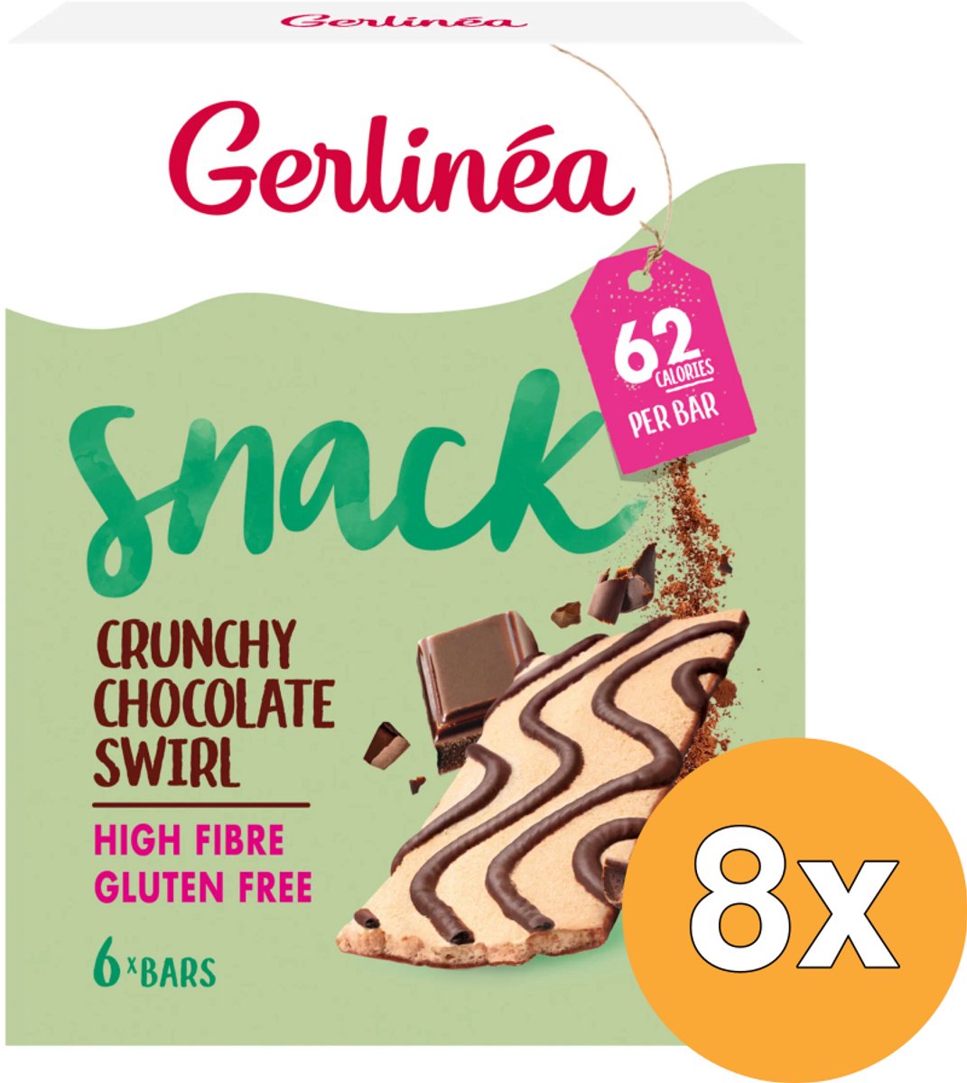 Gerlinéa - Tussendoortje - Snack reep - Choco Swirl - 8 x 78 gr