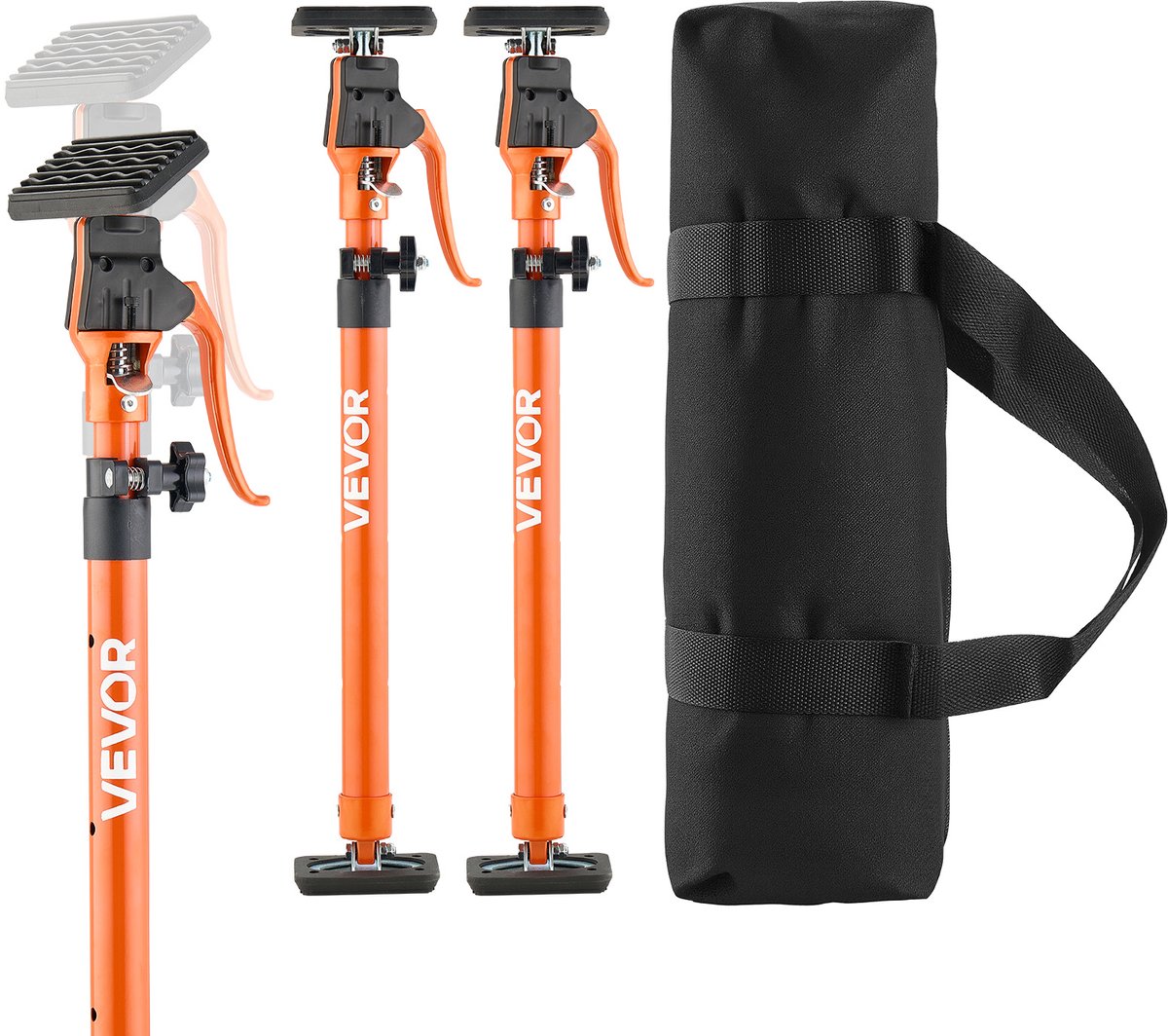 VEVOR Eenhandige Ondersteuning, 2x Plafondondersteuning 64,5-115 cm, Telescopische Stalen Ondersteuning, Montage Ondersteuning Tot 100 Kg Capaciteit voor Het Installeren Van Kasten, Het Optillen Van Gipsplaten, Vrachtpalen