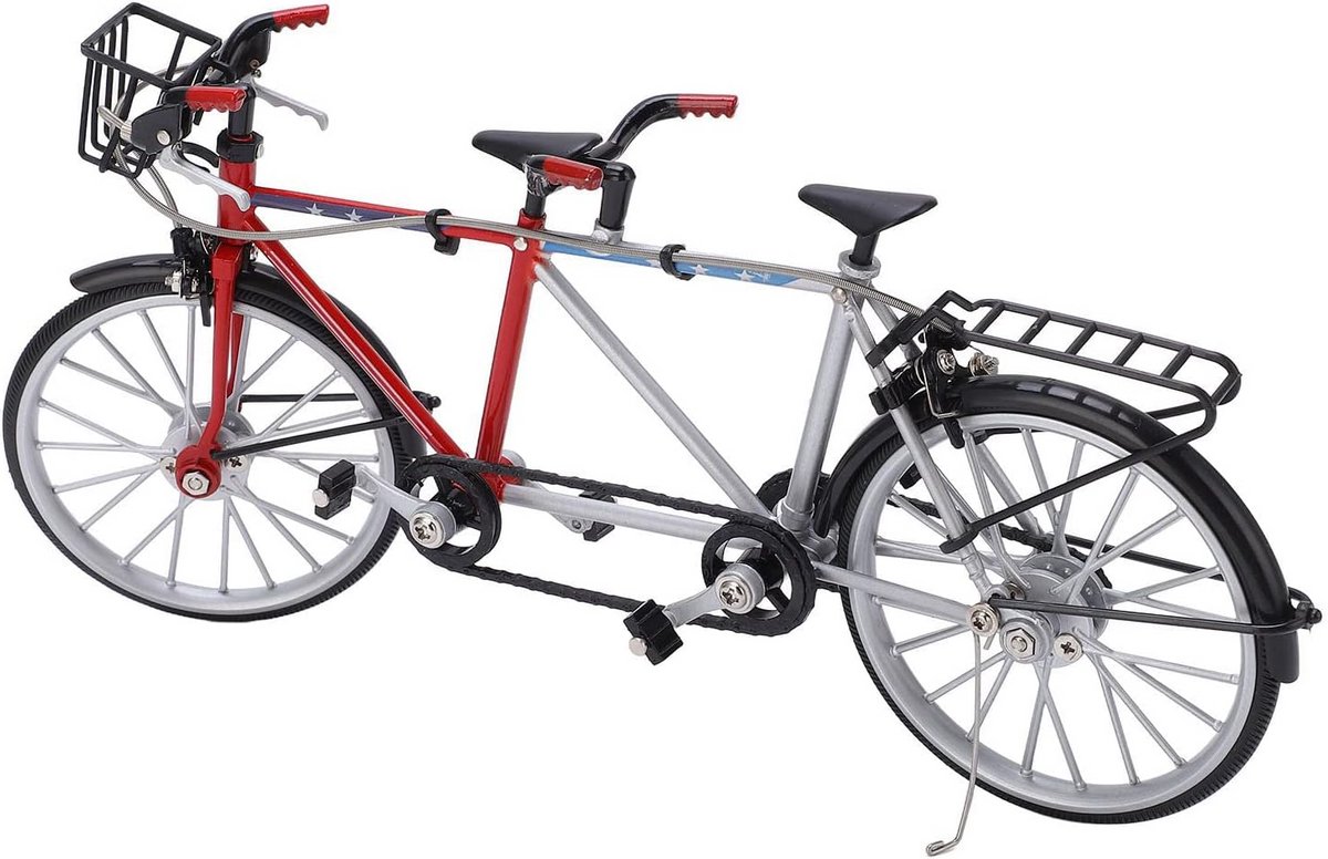 Realistisch Tandem Fietsmodel Miniature Specificatie Decoratie voor Plank en Bureau