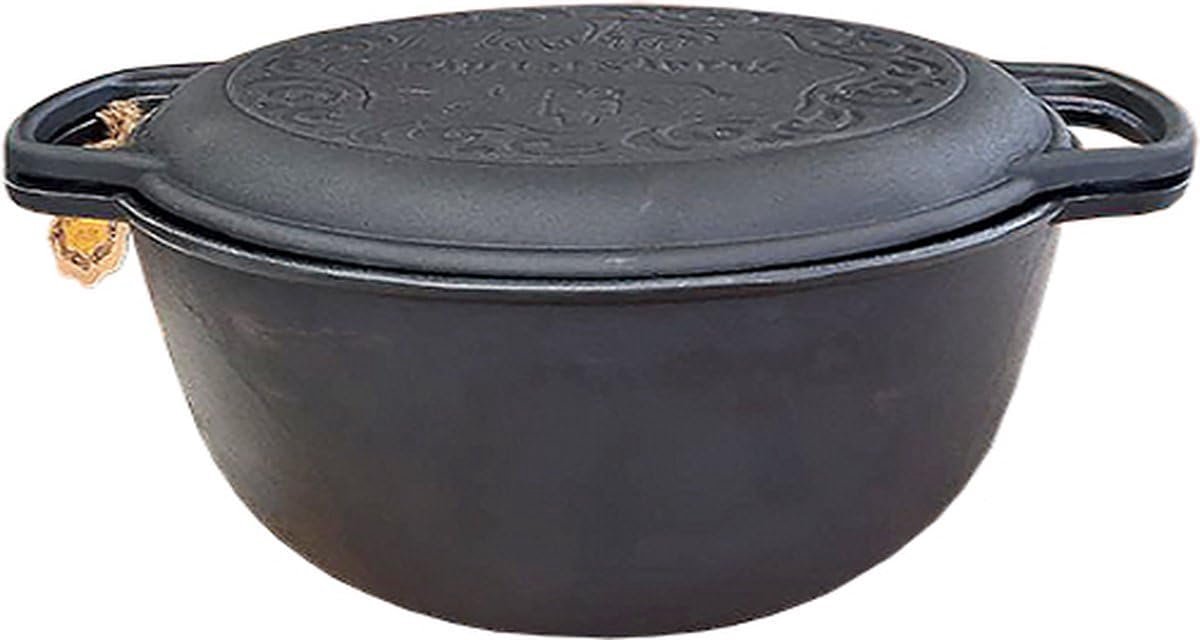 Gietijzeren Braadpan Dutch Oven 6 Liter voor Buiten Koken en BBQ