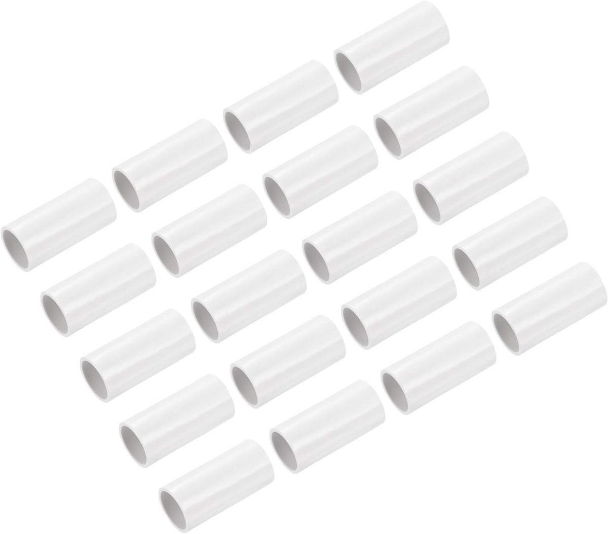 30x Rechte PVC Buiskoppelingen 20 mm - Waterdichte Verbindingsstukken voor Leidingen en Kabelgoot