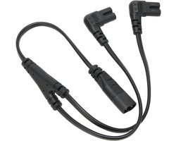 IEC320 C8 naar Dual C7 Power Splitter Adapter Verlengkabel voor Monitor en Bureaulamp met Waterdichte PVC Cover