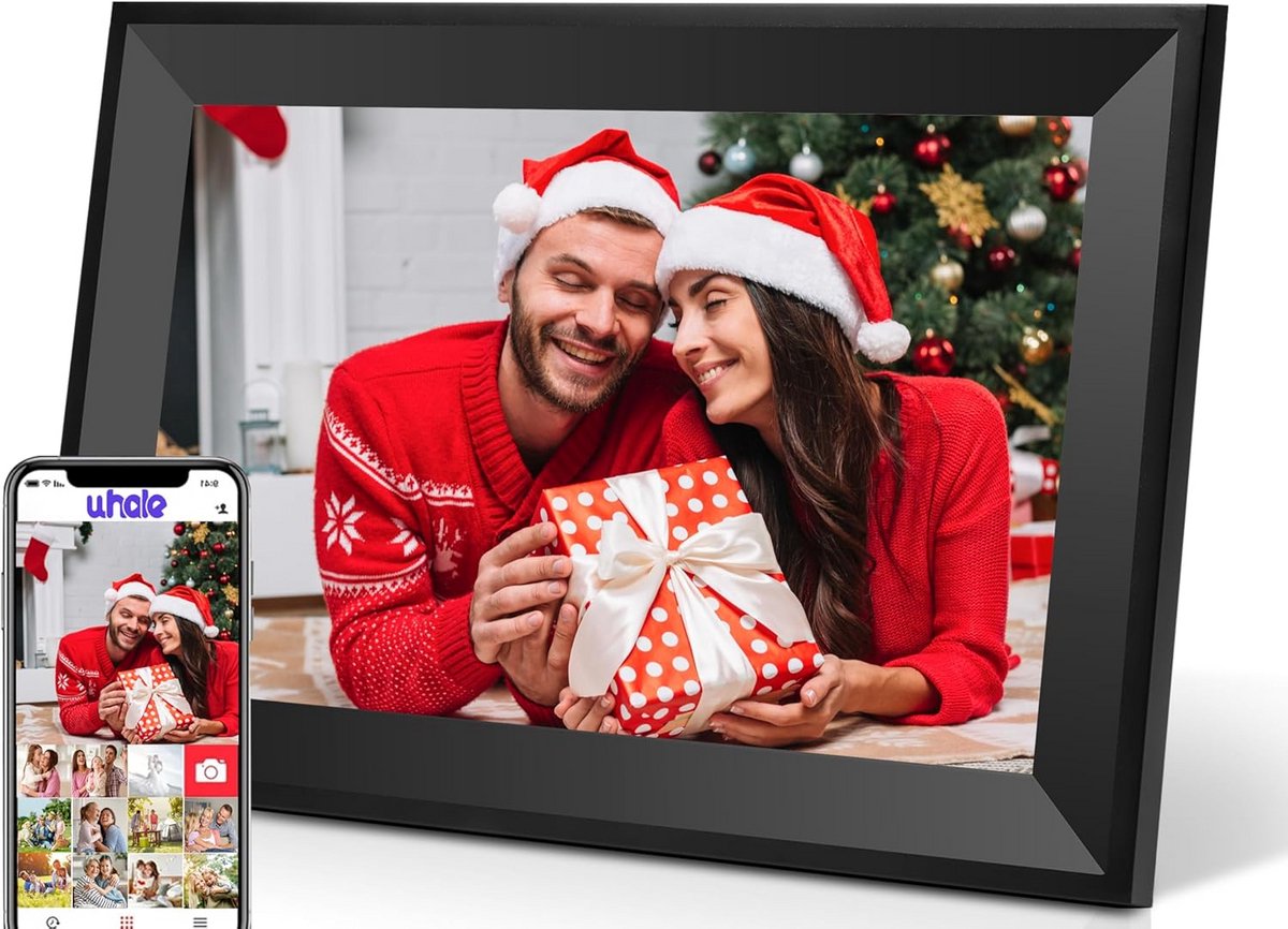 10,1 Inch WiFi Digitale Fotolijst met Touchscreen, 16GB Opslag, HD IPS Display voor Foto & Video