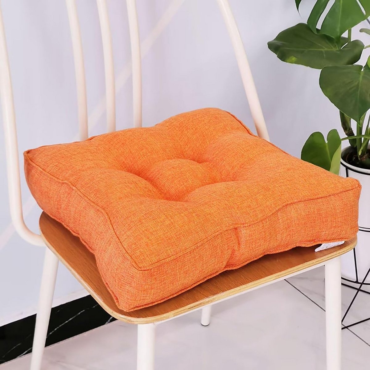 Set van 2 Dikke Stoelkussens 45x45 cm - Comfortabel Zitkussen voor Binnen en Buiten