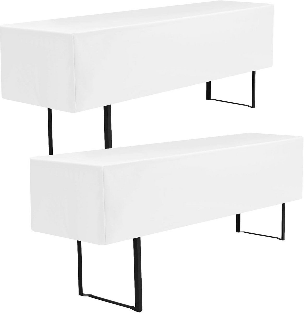 2 stuks Witte Biertafelhoezen Premium Wasbaar Tafelkleed voor Feesten en Banketten 220x70x35 cm