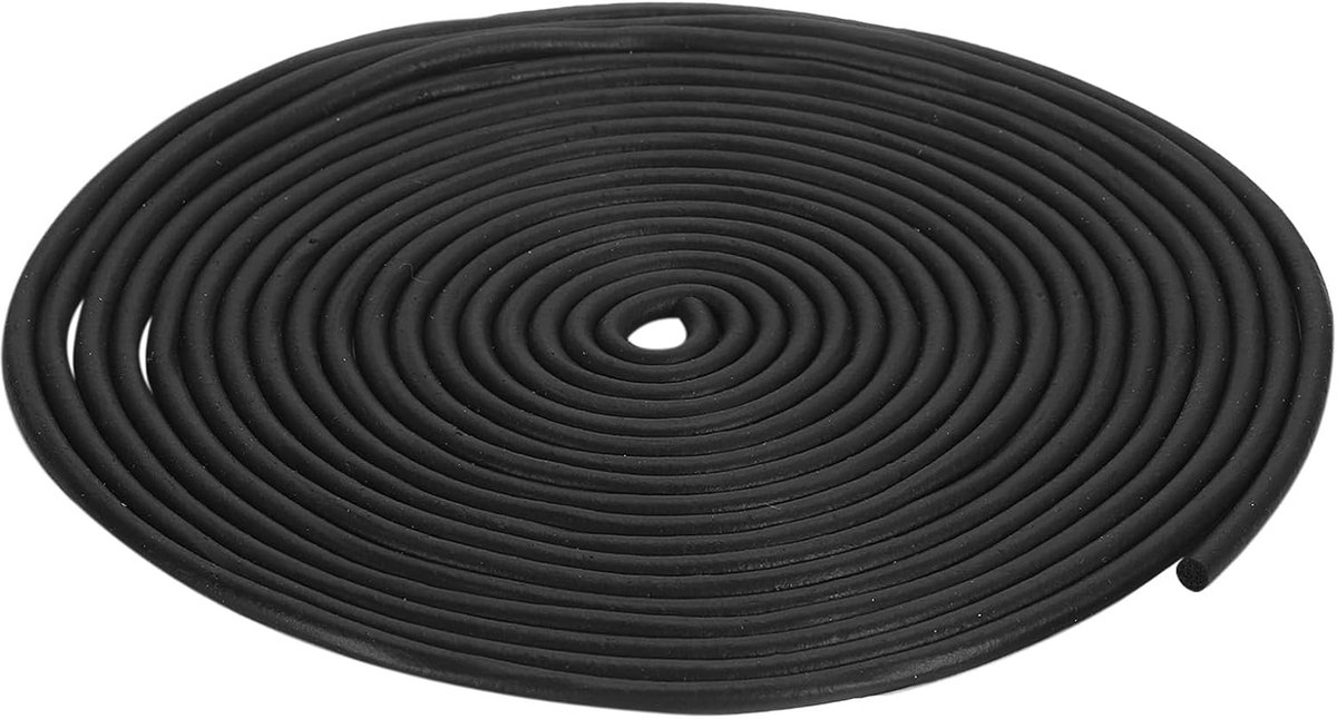 Ronde EPDM Schuimrubberen Afdichtstrip 5mm - 10 Meter Zwart - Flexibel Isolatie en Pakking Materiaal