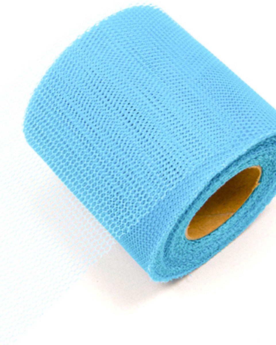 HOBI - Turquoise tule rol 20 meter, breedte 8 cm