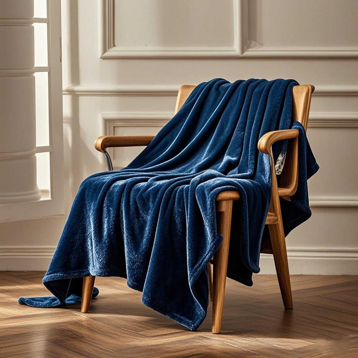 Zachte Deken - Plaid Sprei - Ontspannen Thuis - Microvezel - 80 x 130 cm - Marineblauw