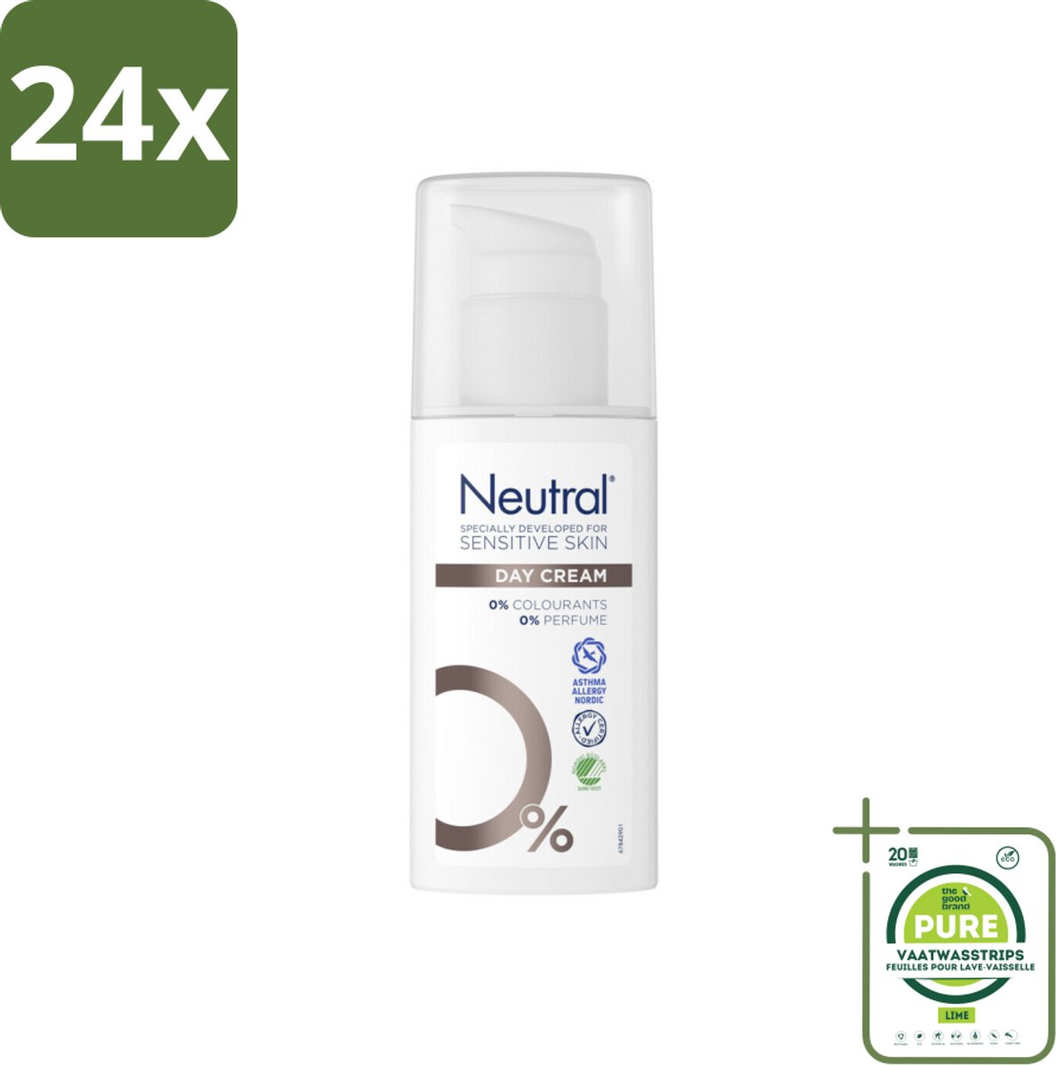 Neutral Face Cream 50 ml - Voordeelverpakking - 24 stuks - Gevoelige huid - Dagcrème