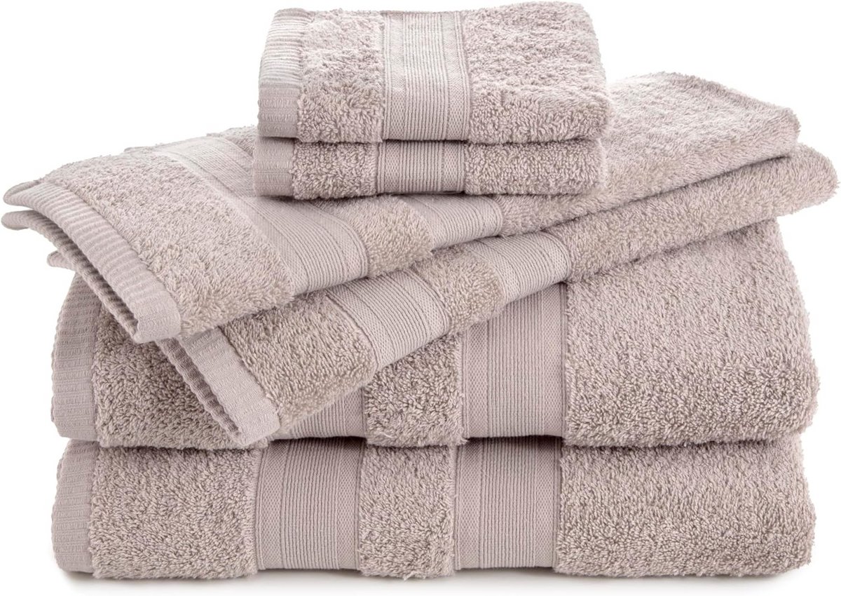 6-Delige Handdoekenset Katoen - Badhanddoeken, Handdoeken en Washandjes - Pluizenvrij en H