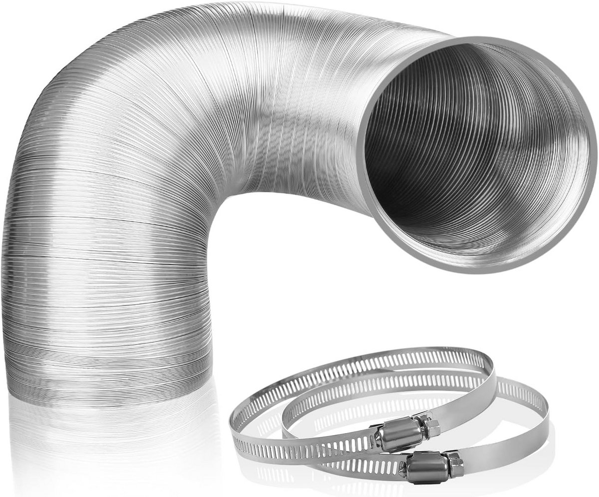 Flexibele Aluminium Afvoerslang 180mm x 1.5m - Ventilatiekanaal met Klemmen