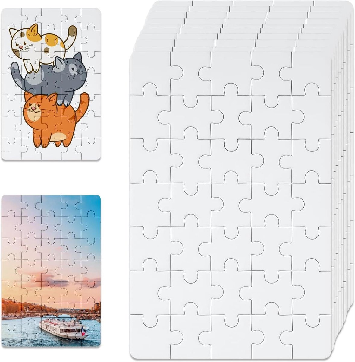 10 Vellen Blanco Puzzels 10 x 15 cm voor Kinderen vanaf 3 Jaar