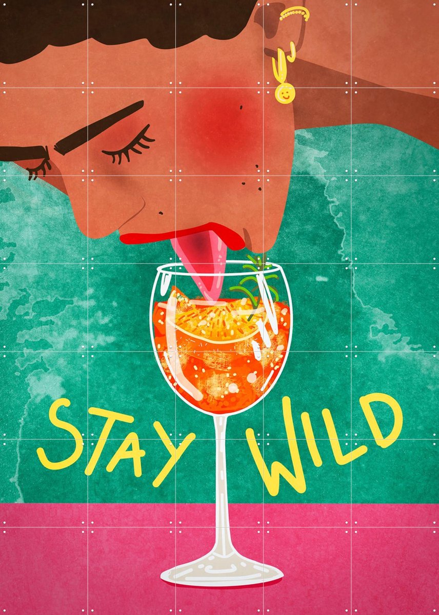 IXXI Stay Wild, Raissa Oltmanns - 100 x 140 cm - Gratis ophangtool - Grote wanddecoratie en posters - Grafisch Ontwerp, Speels, Cartoonesk