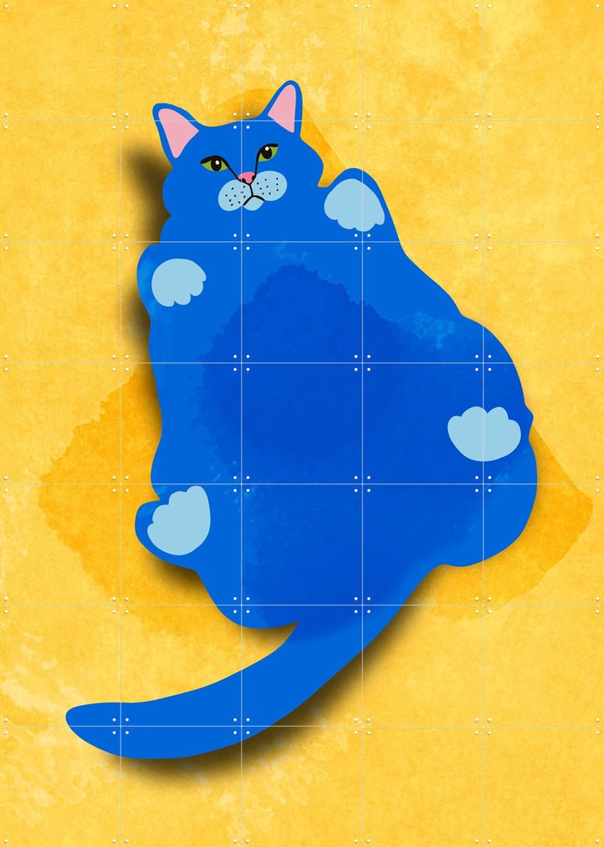IXXI Fat Cat, Raissa Oltmanns - 100 x 140 cm - Gratis ophangtool - Grote wanddecoratie en posters Kinderkamer, Kinderen