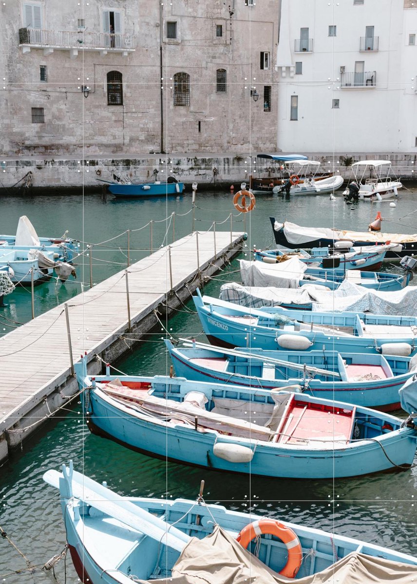 IXXI Port in Italy, Photolovers - 100 x 140 cm - Gratis ophangtool - Grote wanddecoratie en posters - Fotografie, Woonkamer, Eetkamer, Gebouwen, Stad