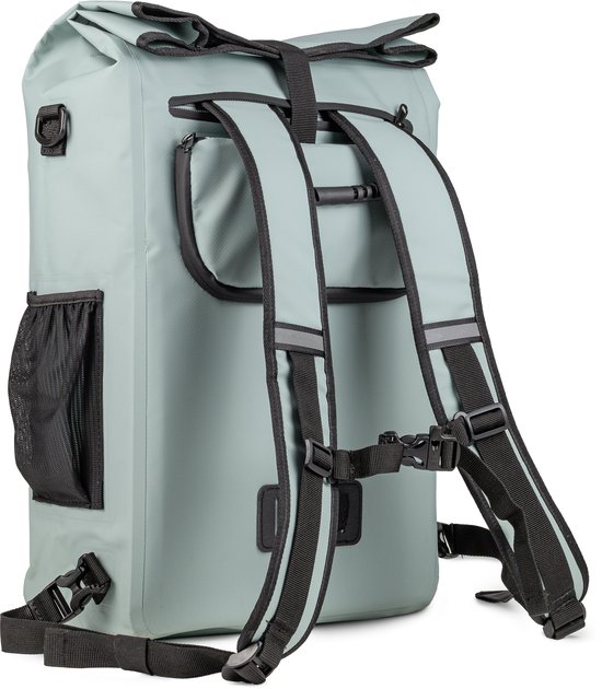 Craved Enkele Fietstas 3 in 1 - 28L - Geschikt voor E-Bikes - Caribisch Blauw - Waterdicht - Met schouderband - Laptop vak van Craved — afbeelding 3