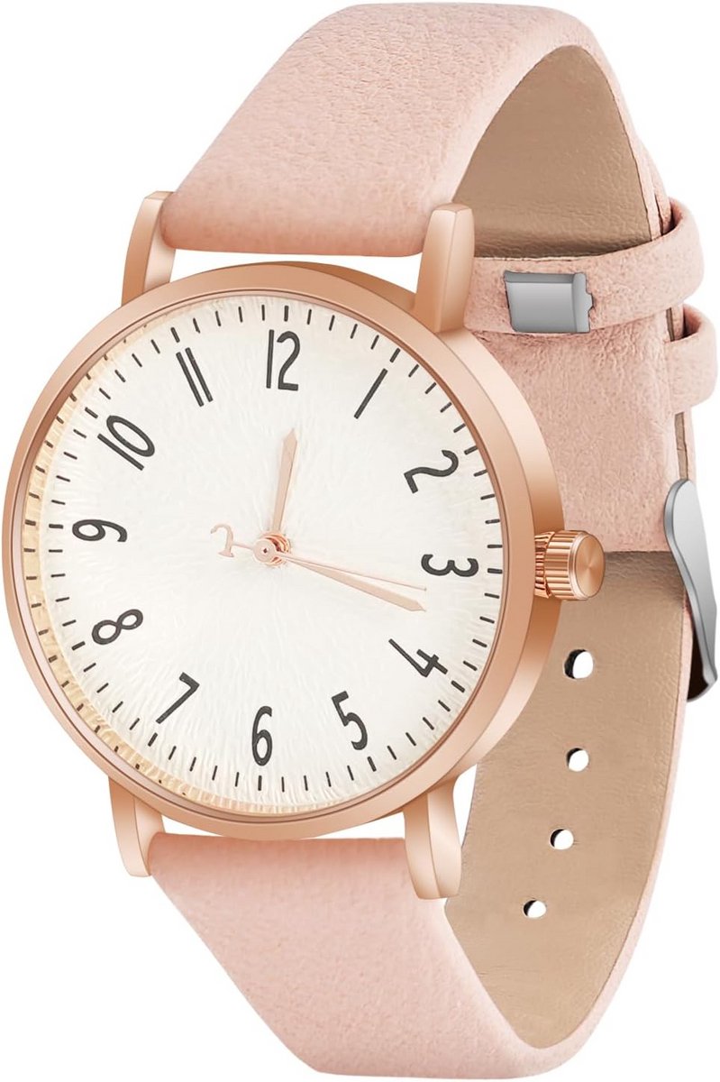 Dameshorloge Analoog met Leren Band Klassiek en Zakelijk