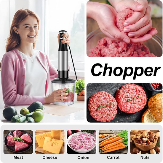 Staafmixer Set - Hakmolen - Groentesnijder - Soepmaker - Blender van Merkloos — afbeelding 2
