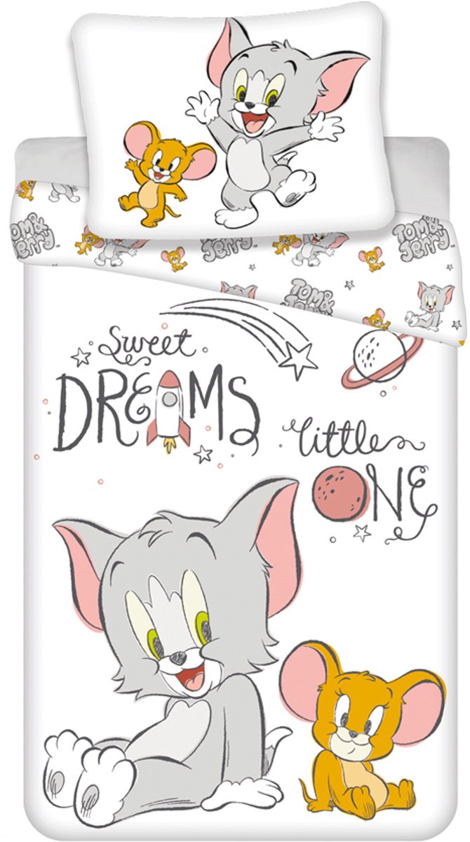 Tom and Jerry BABY Dekbedovertrek - 135 x 100 + 40 x 60 cm - Katoen