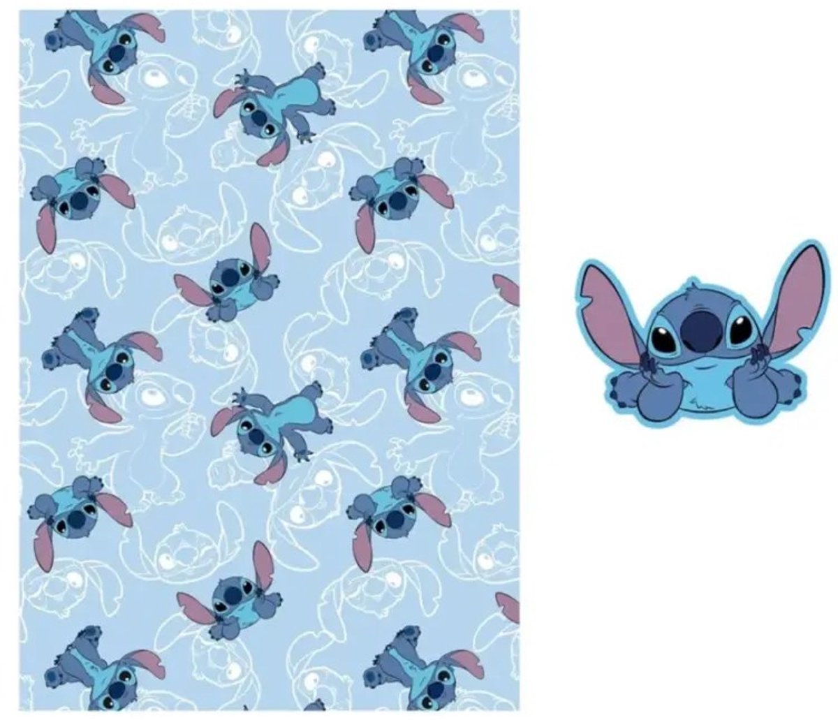 Disney Lilo & Stitch Fleeceplaid en Sierkussen, Hug - 140 x 100 cm - Polyester