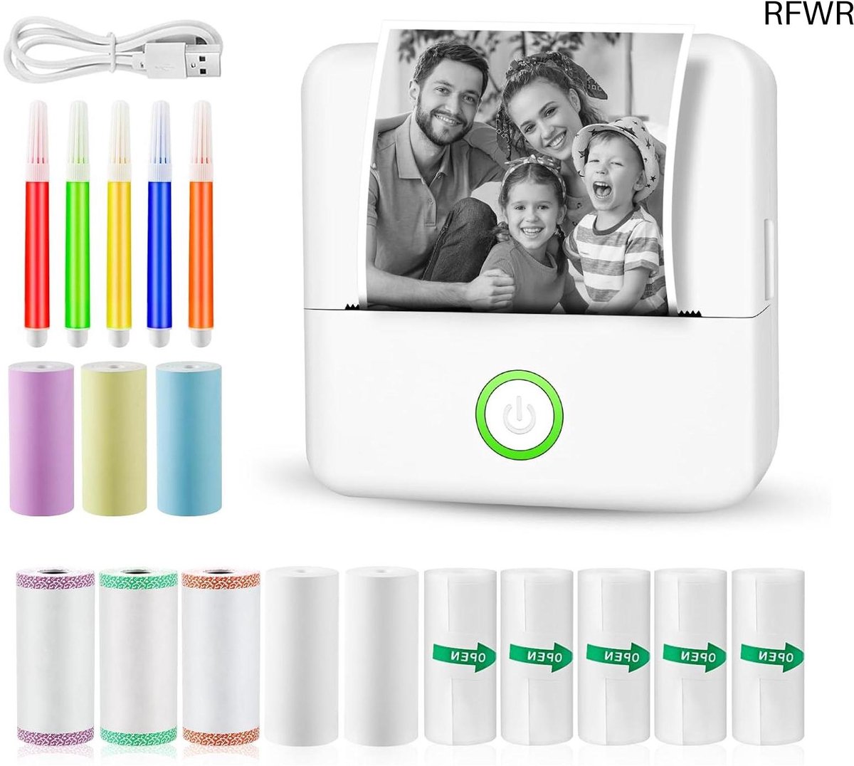 Mini Printer - Pocket Fotoprinter - Thermische - Draadloos voor Mobiel - Labelprinter