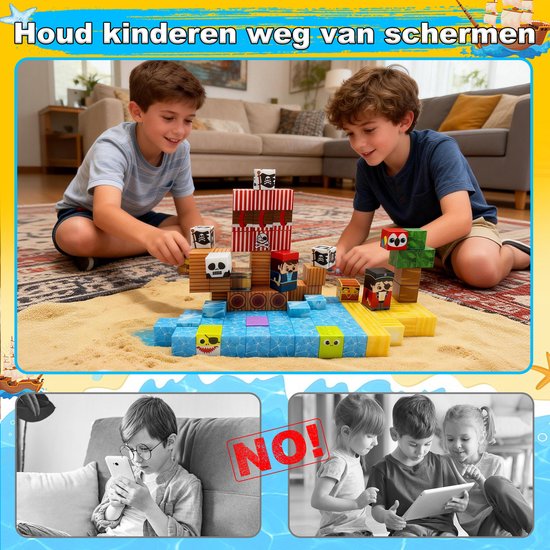 Magnetische Blokken Speelgoed-Svintora® 100 stuks Magnetic Tiles-Montessori Speelgoed- Voor 3+ jaar van Merkloos — afbeelding 3
