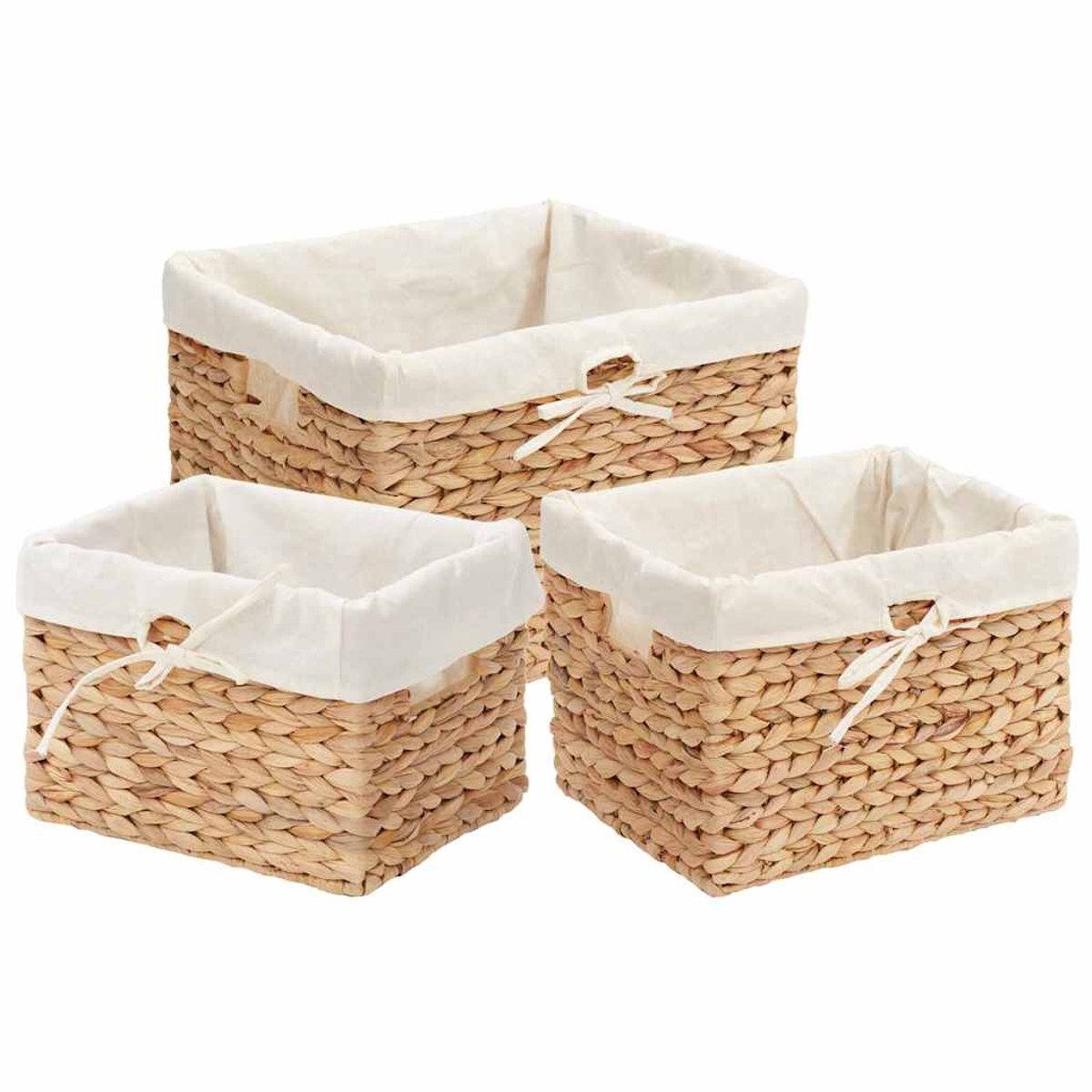 vidaXL - Opbergmanden - 3 - pcs - Naturel - Waterhyacint