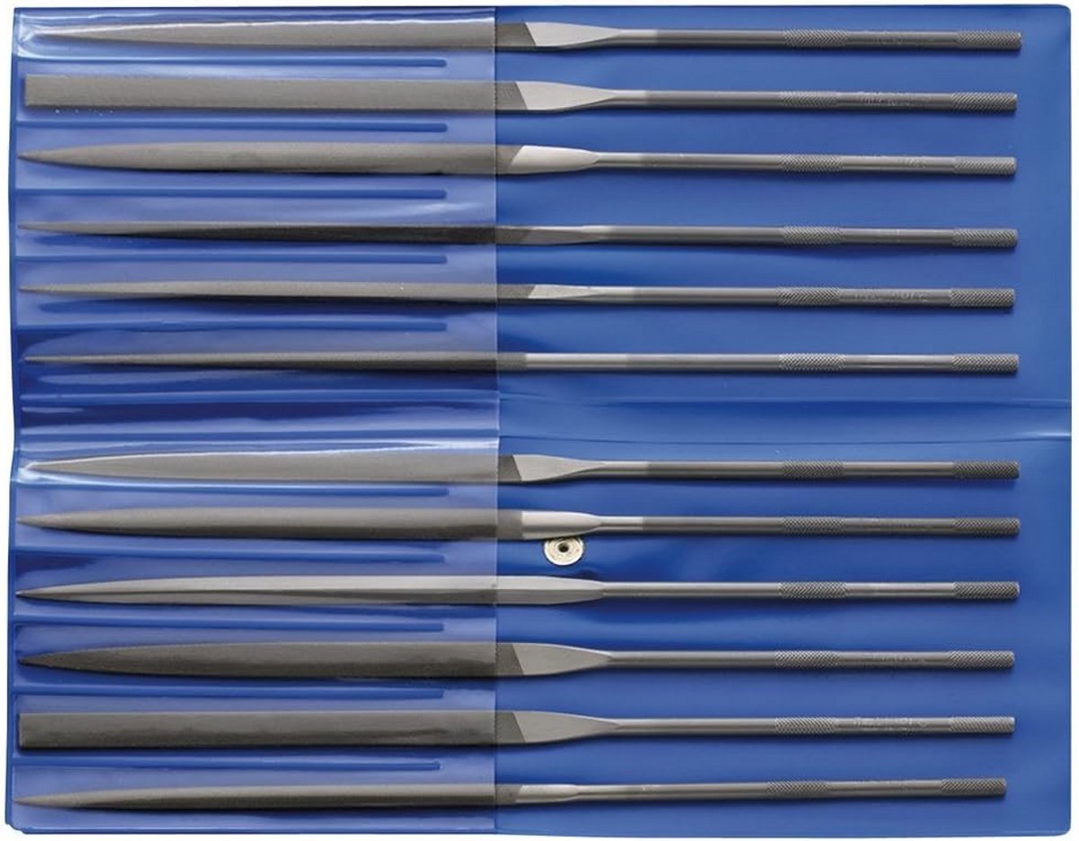 12-delige Precisie Naaldvijlen Set - Zwitsers Standaard, 160 mm - Voor Fijn Metaalbewerking