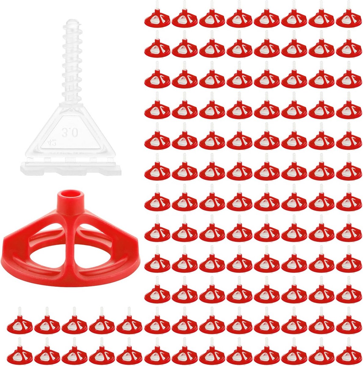 Tegelnivelleringssysteem 3mm: 300 Stuks Tegelhulp Tabs en Trekkappen voor Perfecte Voegen